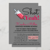 Shot Ja! Uitnodiging tot Afstuderen van verpleegsc (Voorkant / Achterkant)