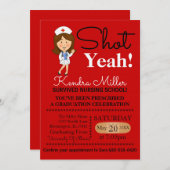 Shot Ja! Uitnodiging tot Afstuderen van verpleegsc (Voorkant / Achterkant)
