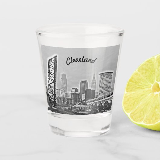 Shot of Cleveland BW Shot Glass Glas (Voorkant)