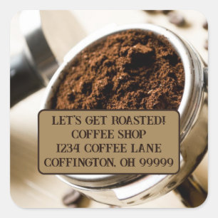 Shot of Espresso Ready to Brew Return Address Vierkante Sticker