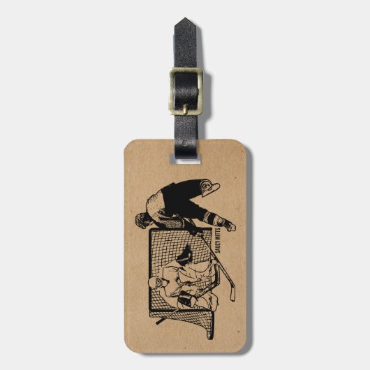 Shot on Net Hockey Bagagelabel (Voorkant verticaal)