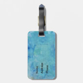 Shot on Net Hockey Ink Sketch on Blue Waterverf Bagagelabel (Achterkant verticaal)