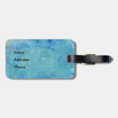 Shot on Net Hockey Ink Sketch on Blue Waterverf Bagagelabel (Achterkant horizontaal)