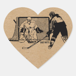 Shot on Net Hockey Playaer (vrouw) Hart Sticker
