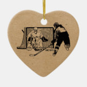 Shot on Net Hockey (vrouw) Keramisch Ornament (Voorkant)