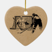 Shot on Net Hockey (vrouw) Keramisch Ornament (Achterkant)