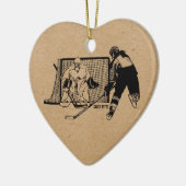 Shot on Net Hockey (vrouw) Keramisch Ornament (Links)
