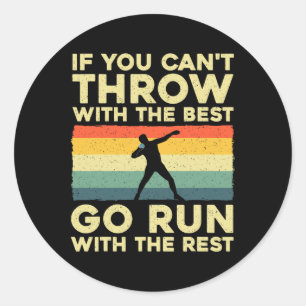 Shot Put Art voor mannen Vrouwen Shot Put Gooien S Ronde Sticker
