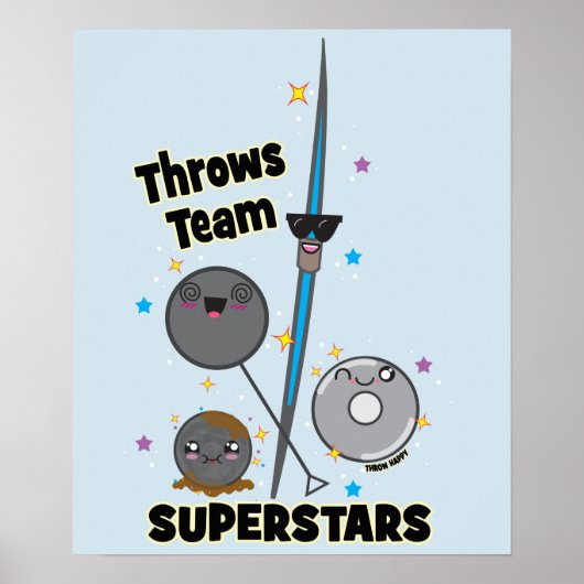 Shot Put Discus Hammer Javelin Throw Poster Gift (Voorkant)