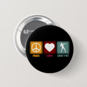 Shot Put Putter Dad Girl Peace Love Design Gift Ronde Button 5,7 Cm (Voorkant /achterkant)