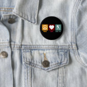 Shot Put Putter Dad Girl Peace Love Design Gift Ronde Button 5,7 Cm (In situ)