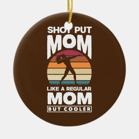 Shot Put Putter Track en Field Shot Put Mam Keramisch Ornament (Voorkant)