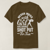 Shot Put Putter Track en Field Vrouw Thrower T-shirt (Design voorkant)