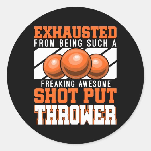 Shot Put Throwe Track en veld atleet Shot Put P Ronde Sticker (Voorkant)