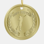 Shot Putter Gold Toned Medal Ornament (Voorkant)