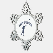 Shot Putter Tin Sneeuwvlok Ornament (Rechts)