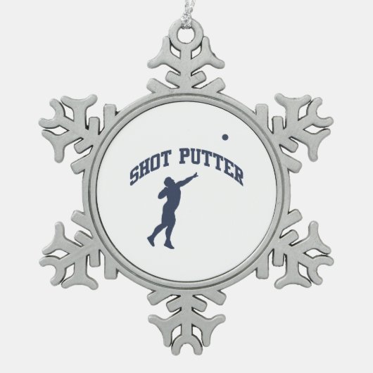 Shot Putter Tin Sneeuwvlok Ornament (Voorkant)