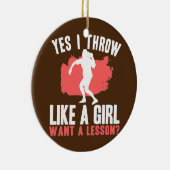 Shot shot Women Track and Field Shot Putter Throw Keramisch Ornament (Rechts)