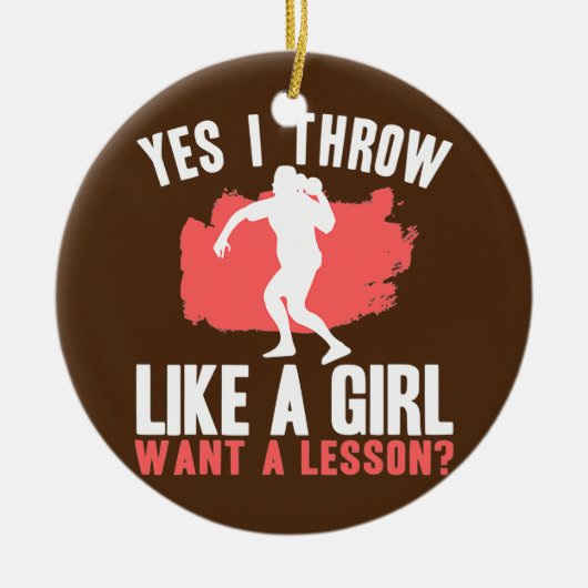 Shot shot Women Track and Field Shot Putter Throw Keramisch Ornament (Voorkant)