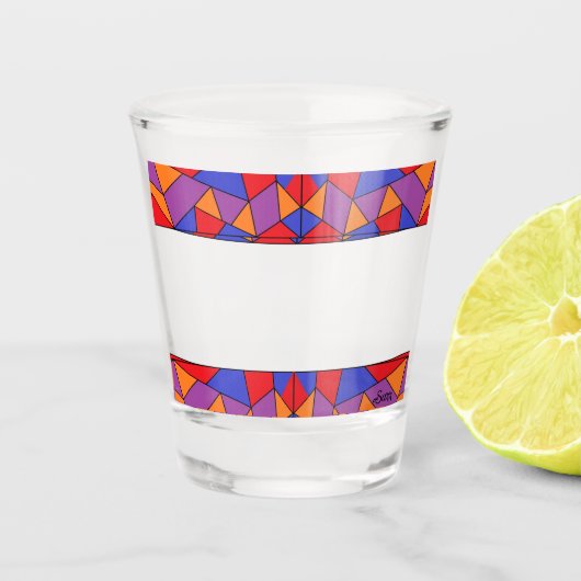 Shotglas : Abstract ontwerp Shot Glas (Voorkant)