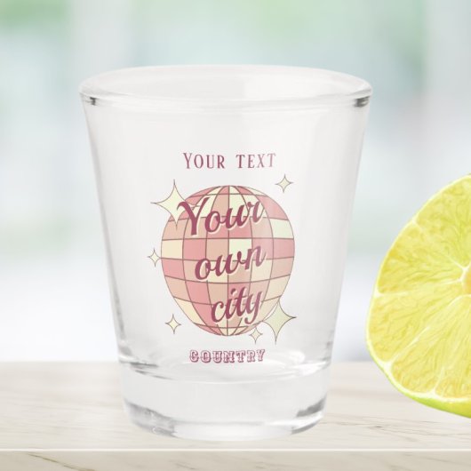 Shotglass aanpasbare stadsnaam geschenk Shot Glas