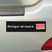 Shotgun aan boord bumpersticker (Op auto)