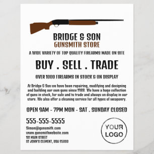 Shotgun Design, Gunsmith, Gunstore Adverteren Flyer