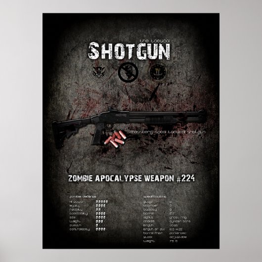 Shotgun-Poster - Zombie Apocalypse Defense QC Poster (Voorkant)