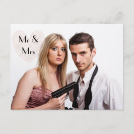 Shotgun Wedding Elopement Humoristische aankondigi Aankondigingskaart