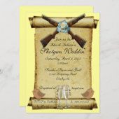 Shotgun Wedding Invitations in Canary Yellow Kaart (Voorkant / Achterkant)
