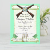 Shotgun Wedding Invitations in Mint Green Kaart (Staand voorkant)