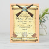 Shotgun Wedding Invitations in Soft Peach Kaart (Staand voorkant)