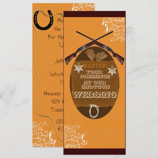 ShotGun Wedding-uitnodiging Kaart (Voorkant / Achterkant)