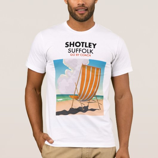 Shotley suffolk strandreisposter t-shirt (Voorkant)
