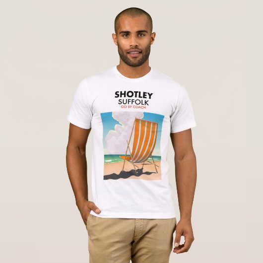 Shotley suffolk strandreisposter t-shirt (Voorkant volledig)