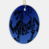Shotokan Black & Blue Tiger Keramisch Ornament (Rechts)