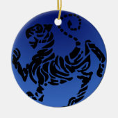 Shotokan Black & Blue Tiger Keramisch Ornament (Voorkant)