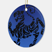 Shotokan Black & Blue Tiger Keramisch Ornament (Links)