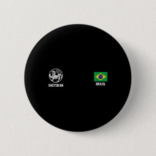 Shotokan Brazilië Karate Braziliaanse vlag Dojo Ti Ronde Button 5,7 Cm