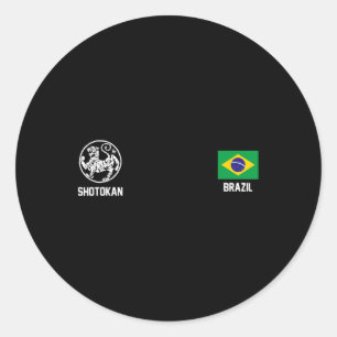 Shotokan Brazilië Karate Braziliaanse vlag Dojo Ti Ronde Sticker