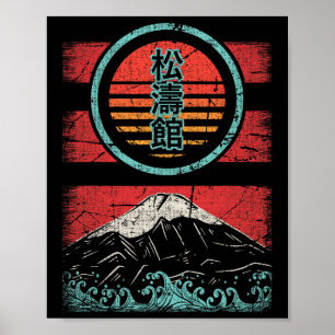 Shotokan Karate Kanji Retro jaren 80 Stijl Poster