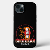 Shotokan Karate Tiger en Japanse Kanji Jouw naam Case-Mate iPhone Case (Achterkant)