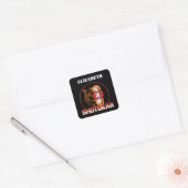 Shotokan Karate Tiger en Japanse Kanji Jouw naam Vierkante Sticker (Envelop)