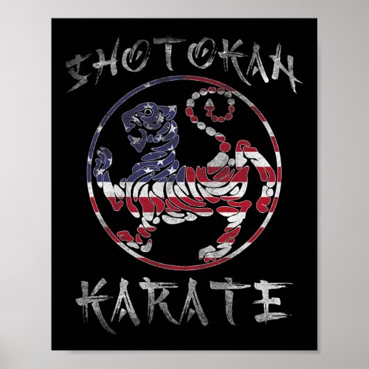 Shotokan Karate Tiger Symbool Amerikaanse Squad Ma Poster (Voorkant)