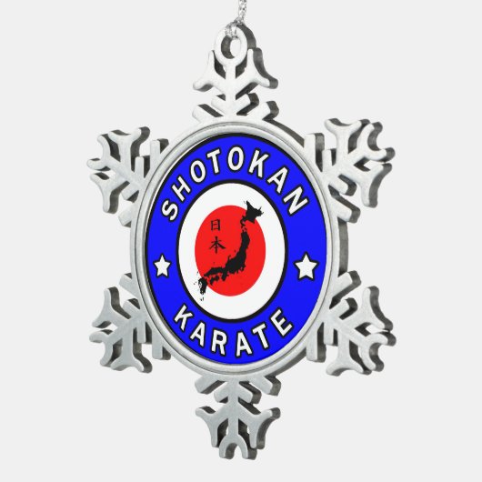 Shotokan Karate Tin Sneeuwvlok Ornament (Rechts)