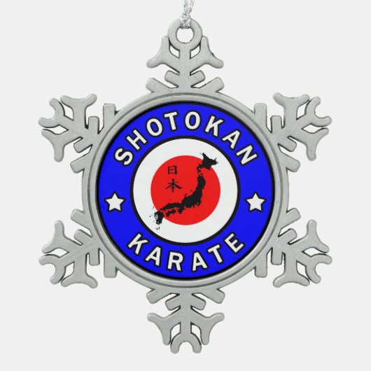 Shotokan Karate Tin Sneeuwvlok Ornament (Voorkant)