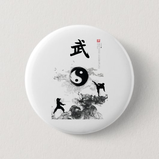 Shotokan Karate Uniform Karate Outfit Karate Calli Ronde Button 5,7 Cm (Voorkant)