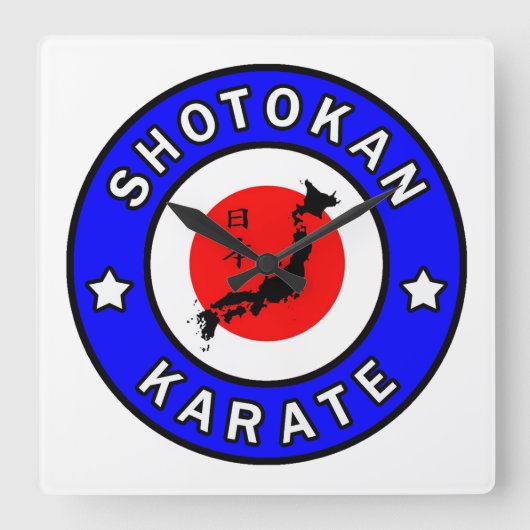Shotokan Karate Vierkante Klok (Voorkant)