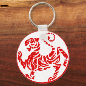 Shotokan Red Rising Sun Tiger Japans Karate Sleutelhanger (Voorkant)