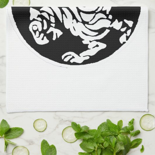 SHOTOKAN TIGER BLACK EN WHITE THEEDOEK (Gevouwen)